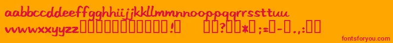 Stereo-Schriftart – Rote Schriften auf orangefarbenem Hintergrund