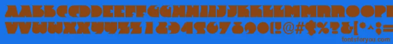 Dsfrantc Font – Brown Fonts on Blue Background