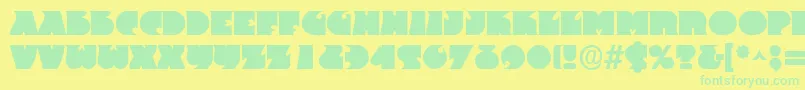 Dsfrantc-fontti – vihreät fontit keltaisella taustalla