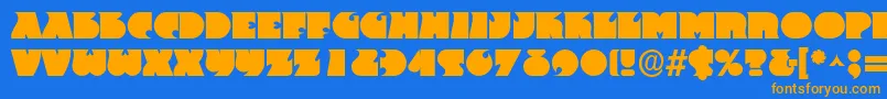 Dsfrantc Font – Orange Fonts on Blue Background
