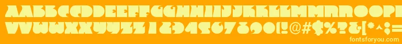 Dsfrantc Font – Yellow Fonts on Orange Background
