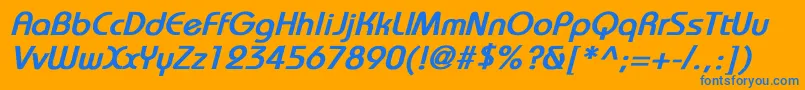 BauhausBoldItalic Font – Blue Fonts on Orange Background