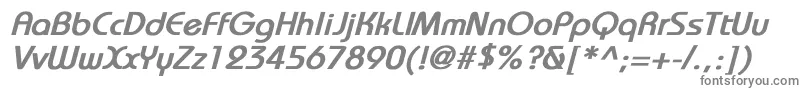 Шрифт BauhausBoldItalic – серые шрифты на белом фоне