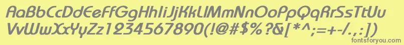 BauhausBoldItalic Font – Gray Fonts on Yellow Background