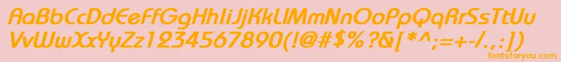 BauhausBoldItalic Font – Orange Fonts on Pink Background