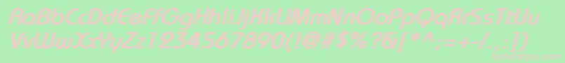 BauhausBoldItalic Font – Pink Fonts on Green Background