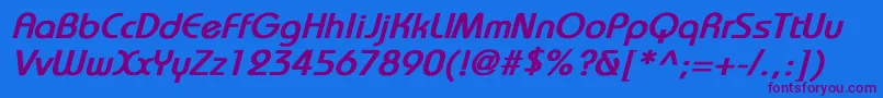 BauhausBoldItalic Font – Purple Fonts on Blue Background