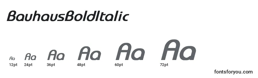 Размеры шрифта BauhausBoldItalic