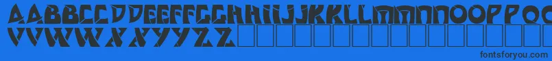 Dscomedy Font – Black Fonts on Blue Background