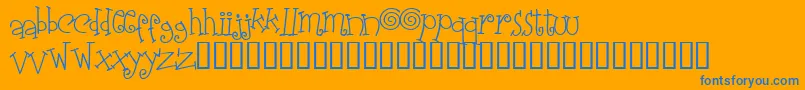 Elasw ffy Font – Blue Fonts on Orange Background