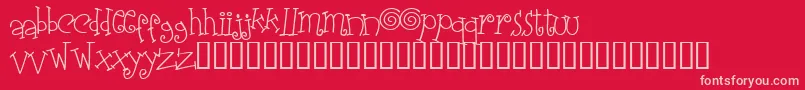 Elasw ffy-Schriftart – Rosa Schriften auf rotem Hintergrund