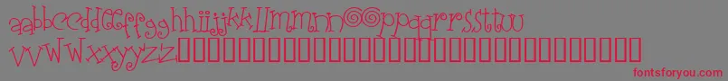 フォントElasw ffy – 赤い文字の灰色の背景