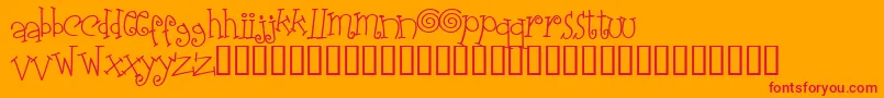 Elasw ffy Font – Red Fonts on Orange Background