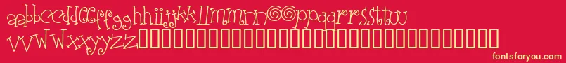 Elasw ffy Font – Yellow Fonts on Red Background