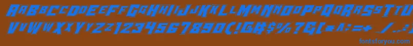 フォントWbv4p2 – 茶色の背景に青い文字