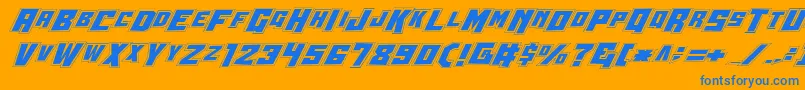 Шрифт Wbv4p2 – синие шрифты на оранжевом фоне