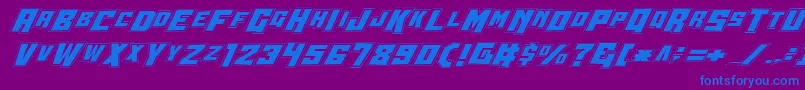 Wbv4p2-fontti – siniset fontit violetilla taustalla