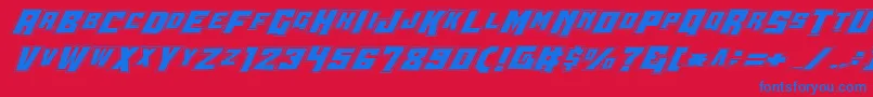 フォントWbv4p2 – 赤い背景に青い文字