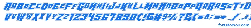 フォントWbv4p2 – 白い背景に青い文字