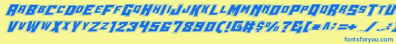 Wbv4p2 Font – Blue Fonts on Yellow Background