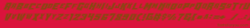フォントWbv4p2 – 赤い背景に茶色の文字