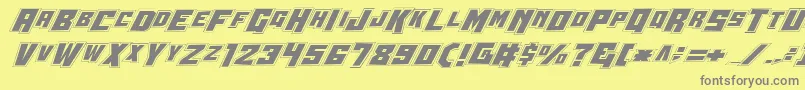 フォントWbv4p2 – 黄色の背景に灰色の文字