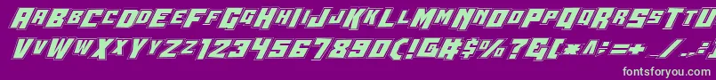 フォントWbv4p2 – 紫の背景に緑のフォント