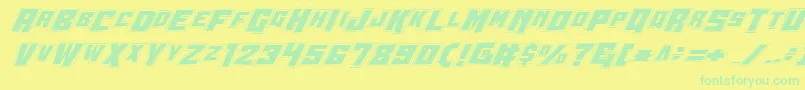 Wbv4p2 Font – Green Fonts on Yellow Background