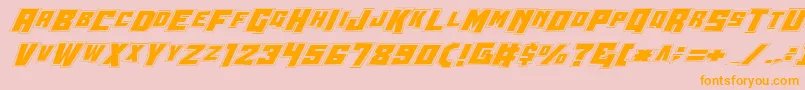 Wbv4p2-fontti – oranssit fontit vaaleanpunaisella taustalla
