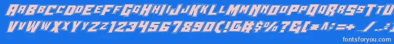 フォントWbv4p2 – ピンクの文字、青い背景