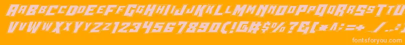 Wbv4p2-fontti – vaaleanpunaiset fontit oranssilla taustalla
