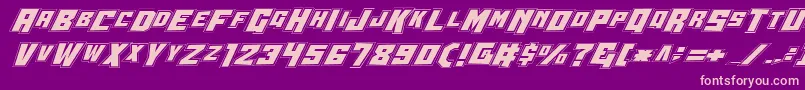 Wbv4p2-fontti – vaaleanpunaiset fontit violetilla taustalla