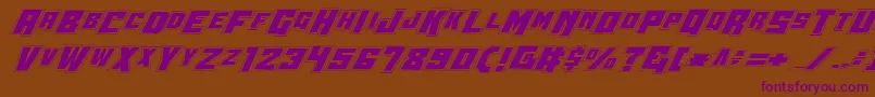 Wbv4p2-Schriftart – Violette Schriften auf braunem Hintergrund