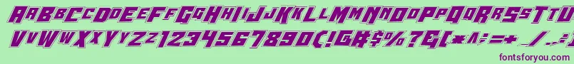 Wbv4p2-Schriftart – Violette Schriften auf grünem Hintergrund
