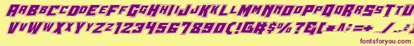 Wbv4p2-fontti – violetit fontit keltaisella taustalla