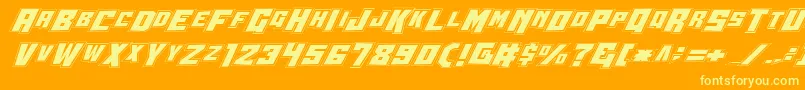 Wbv4p2-fontti – keltaiset fontit oranssilla taustalla