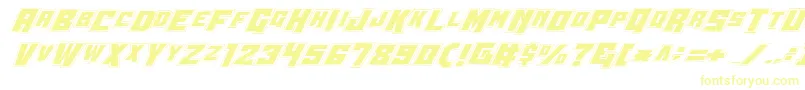 Wbv4p2-Schriftart – Gelbe Schriften auf weißem Hintergrund