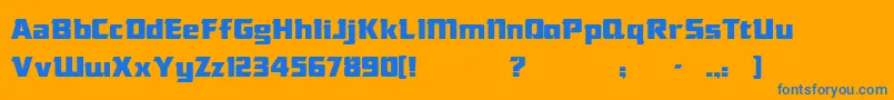 DasModern Font – Blue Fonts on Orange Background