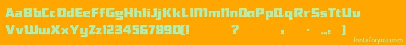 DasModern Font – Green Fonts on Orange Background