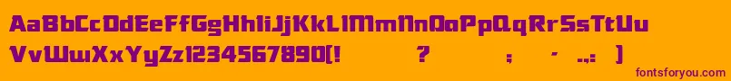 DasModern-Schriftart – Violette Schriften auf orangefarbenem Hintergrund