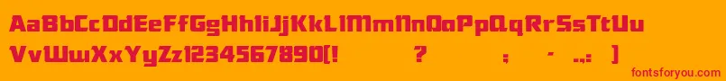 DasModern Font – Red Fonts on Orange Background