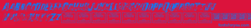 フォントSonsofnoahItalic – 赤い背景に青い文字