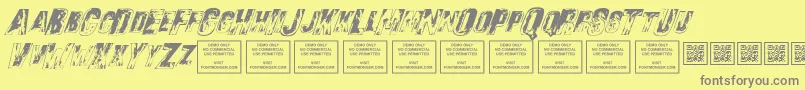 Fonte SonsofnoahItalic – fontes cinzas em um fundo amarelo