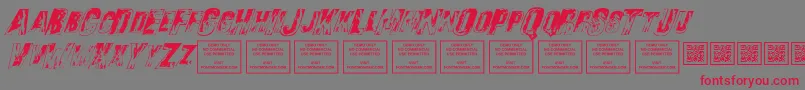 Fonte SonsofnoahItalic – fontes vermelhas em um fundo cinza