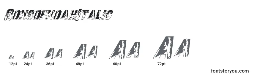 Размеры шрифта SonsofnoahItalic (70600)