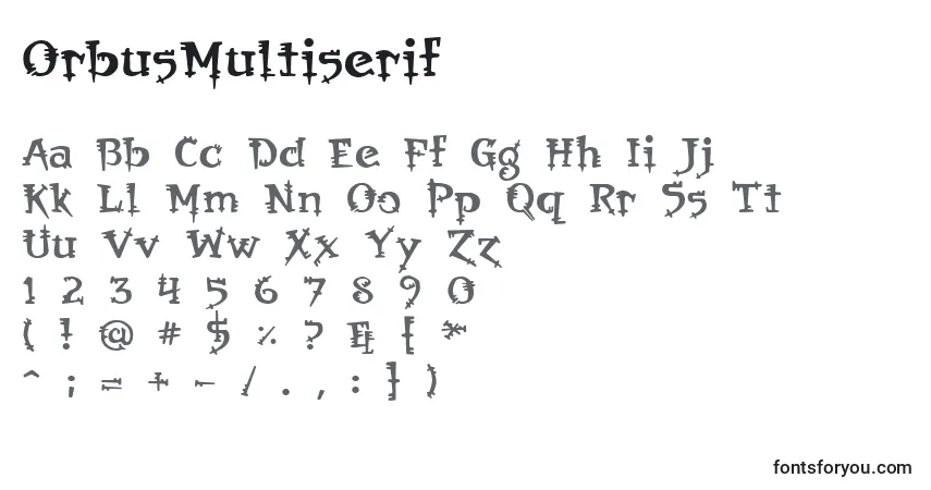 Шрифт OrbusMultiserif – алфавит, цифры, специальные символы