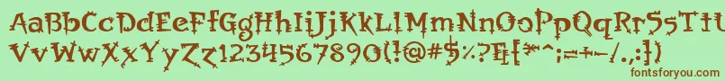 OrbusMultiserif Font – Brown Fonts on Green Background