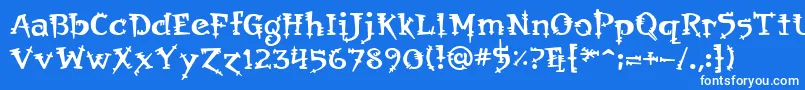 Fonte OrbusMultiserif – fontes brancas em um fundo azul