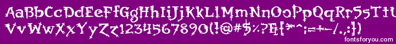 OrbusMultiserif-fontti – valkoiset fontit violetilla taustalla