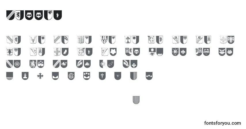 Schriftart Wappen (70603) – Alphabet, Zahlen, spezielle Symbole